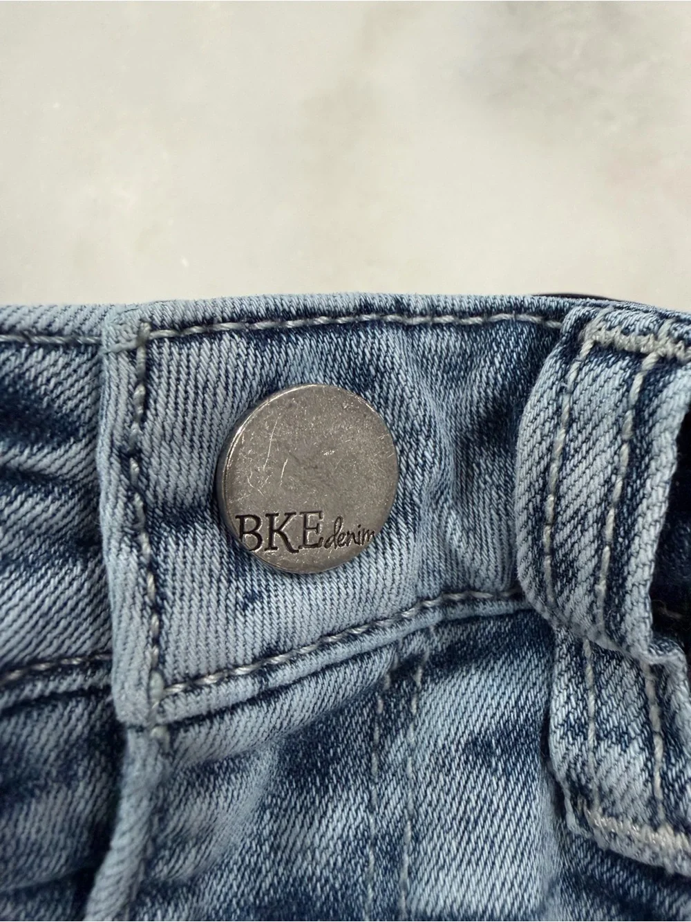 BKE Faded Light Wash Denim Shorts